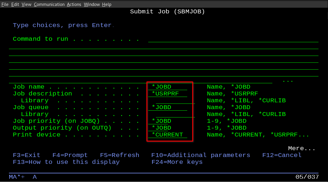 5250 input fields not displayed correctly