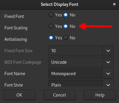 Disable font scaling