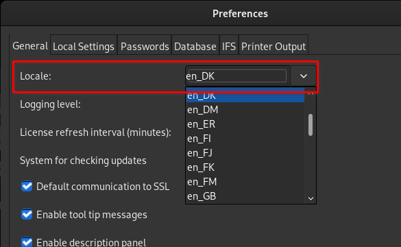 Select locale in ACS